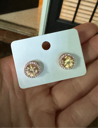 Brulé Cubic Zirconia Round Stud Earrings