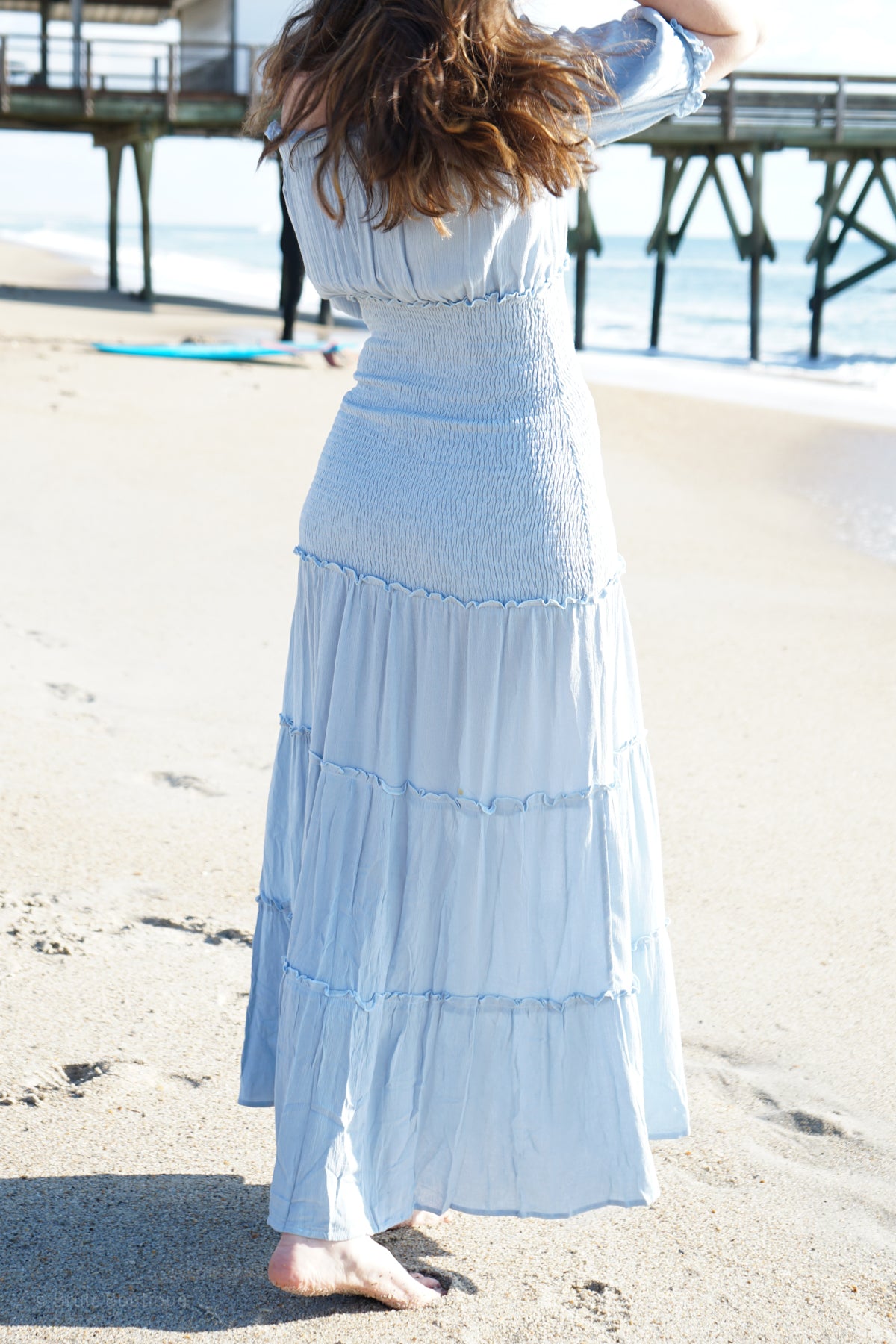 Brulé Off-Shoulder Ruffle Tier Maxi Dress