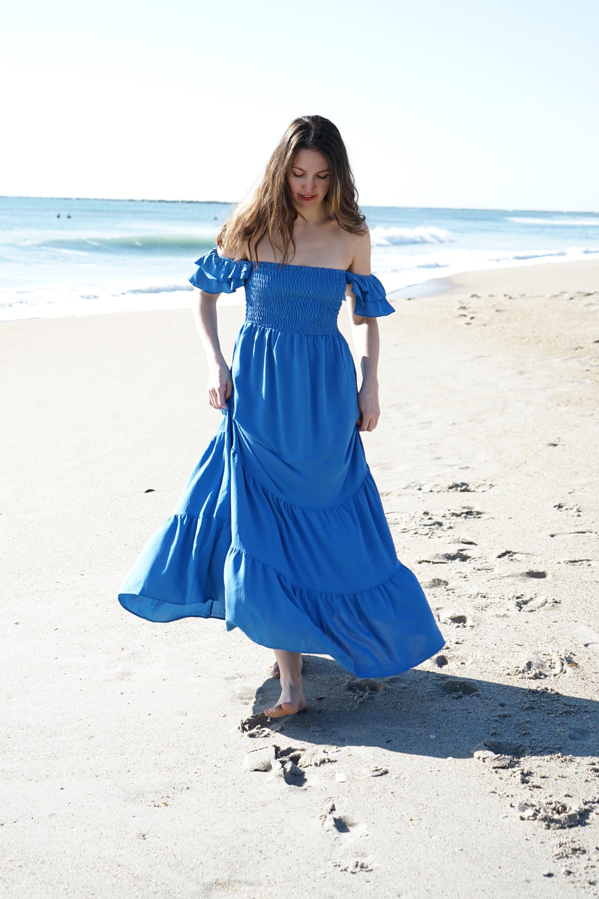Brul Flared Sleeve Long Tiered Dress Brul Flared Sleeve Long Tiered Dress