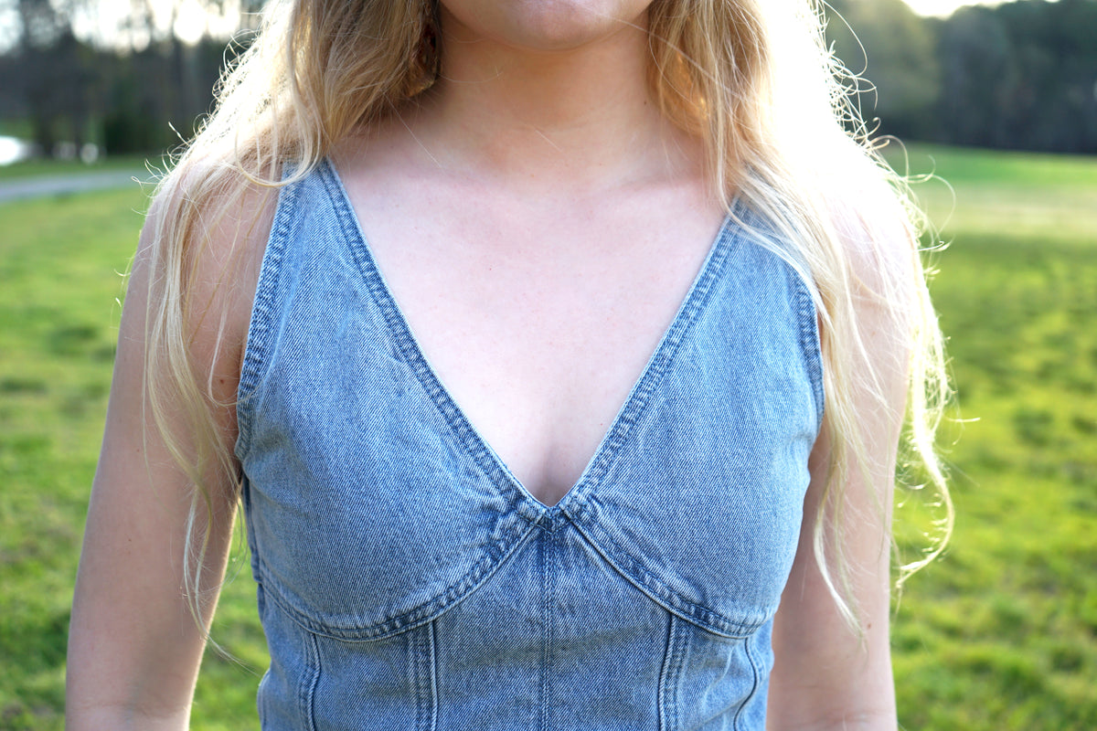 Brul V-Neck Denim Maxi Dress Brul V-Neck Denim Maxi Dress