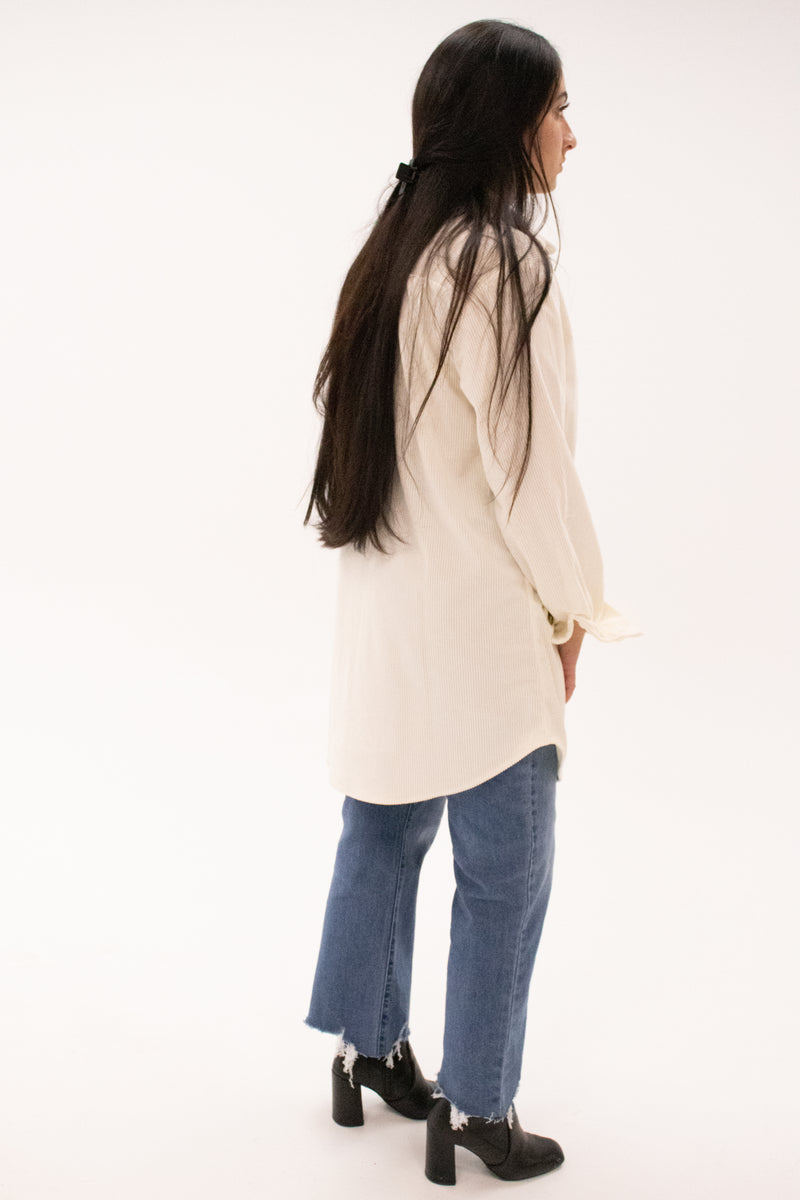 Brulé Chunky Corduroy Button Front Tunic