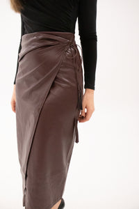 Brulé Pleather Wrap Skirt