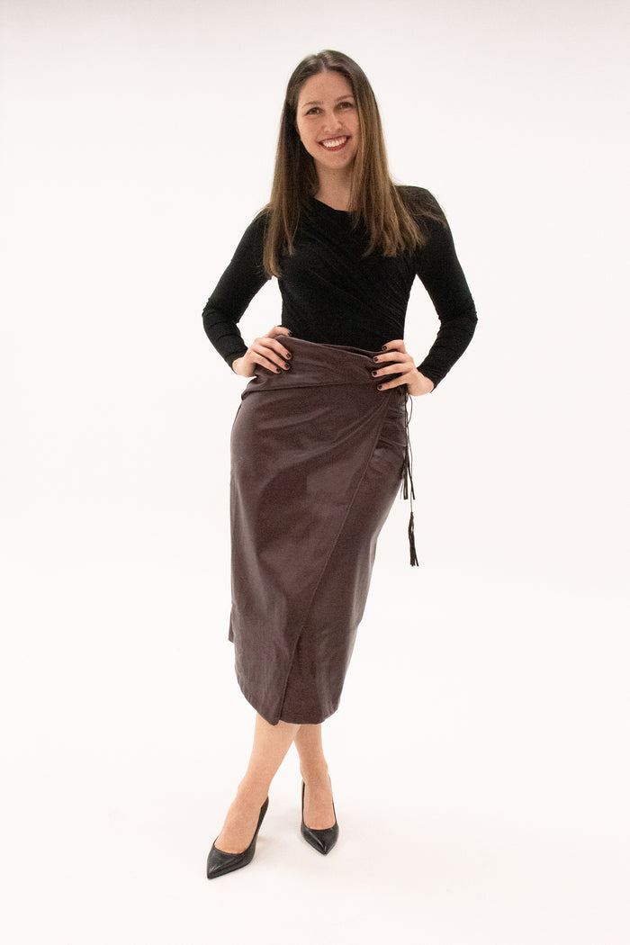 Brulé Pleather Wrap Skirt