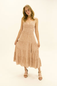 Brulé Muted Blush Floral Tie-Back Dress