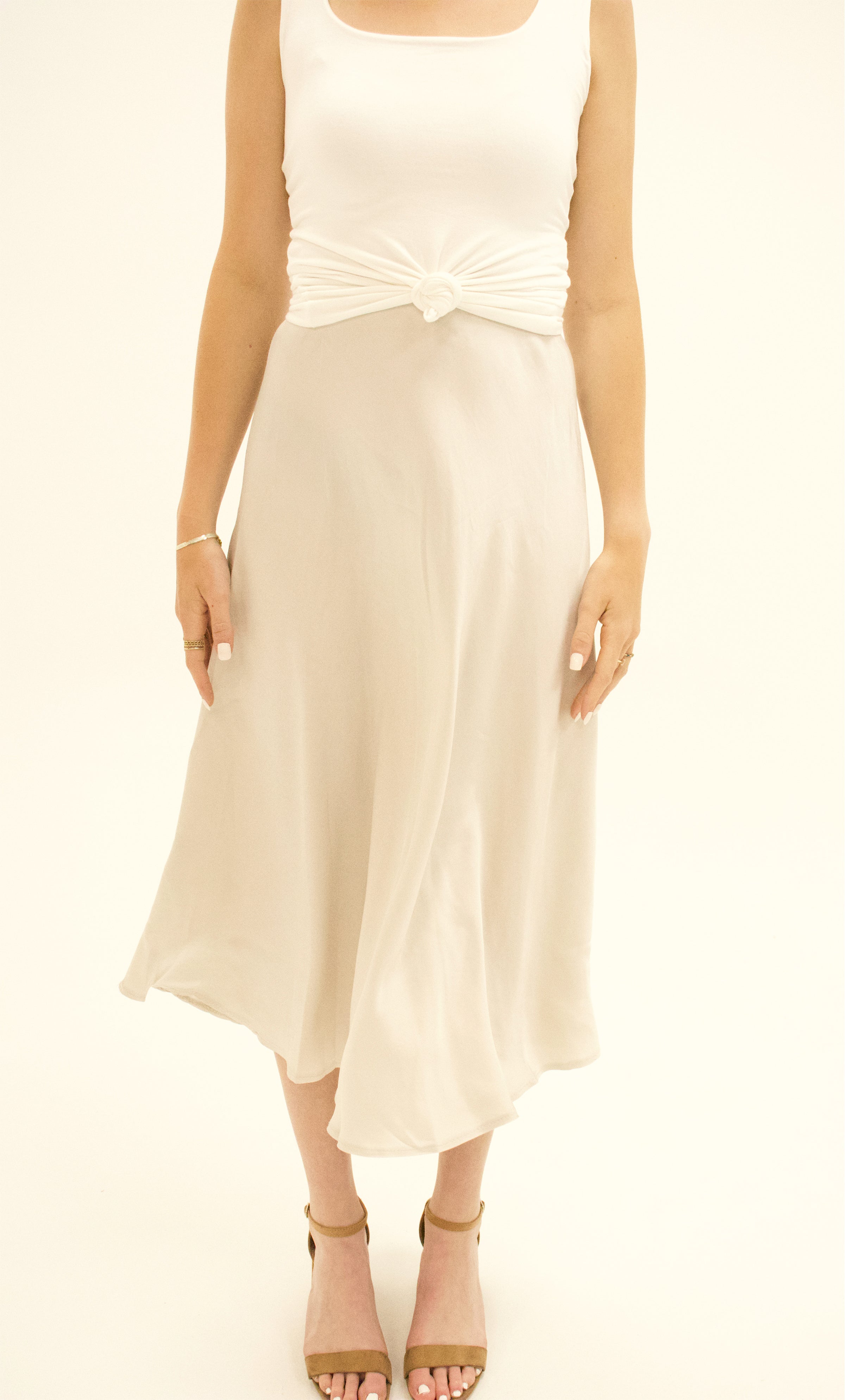 Brul Beige Silk Midi Skirt Brul Boutique Brul Beige Silk Midi Skirt Brul Boutique