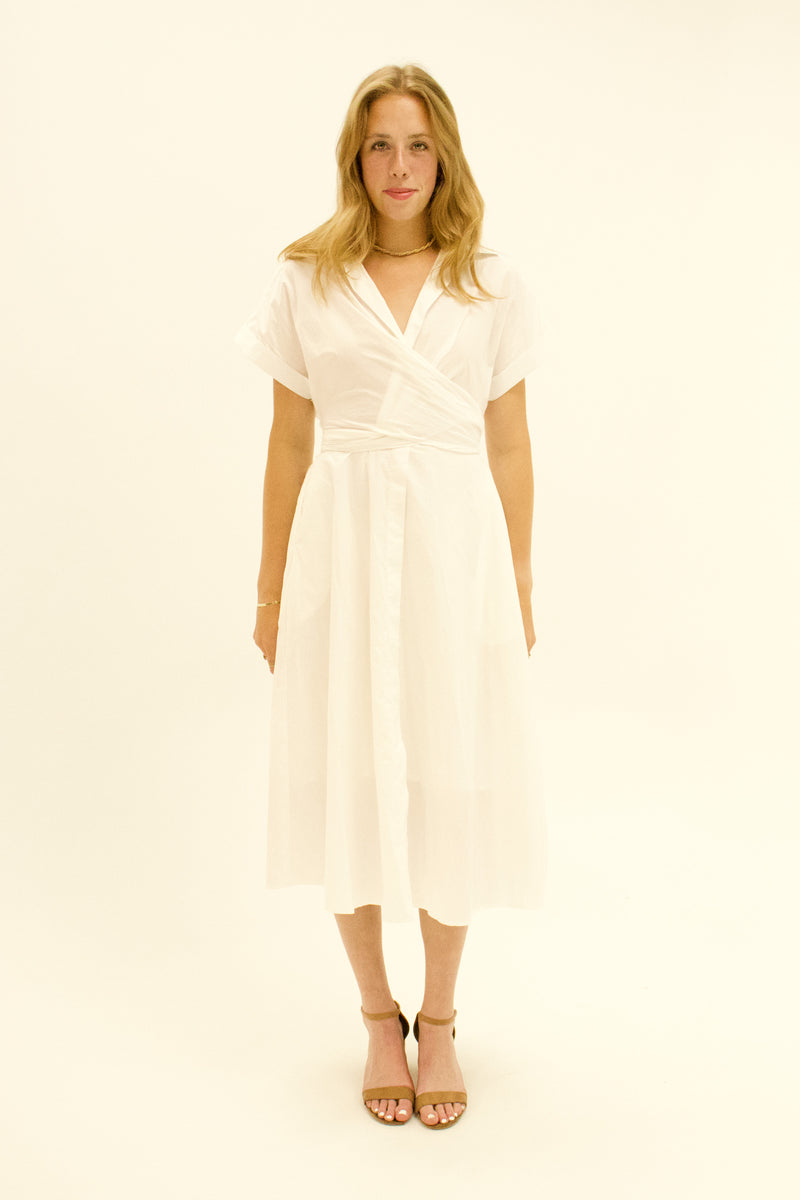 Brulé Collared Tie Midi Dress